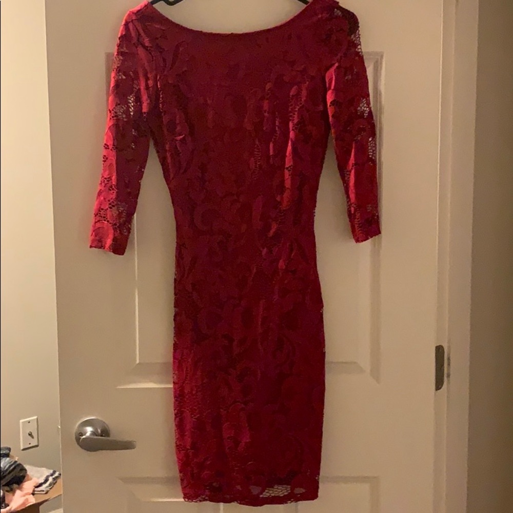 Red lace dress